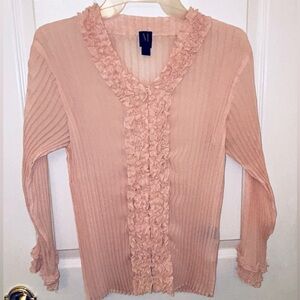 Milano ruffled blouse, peach, S